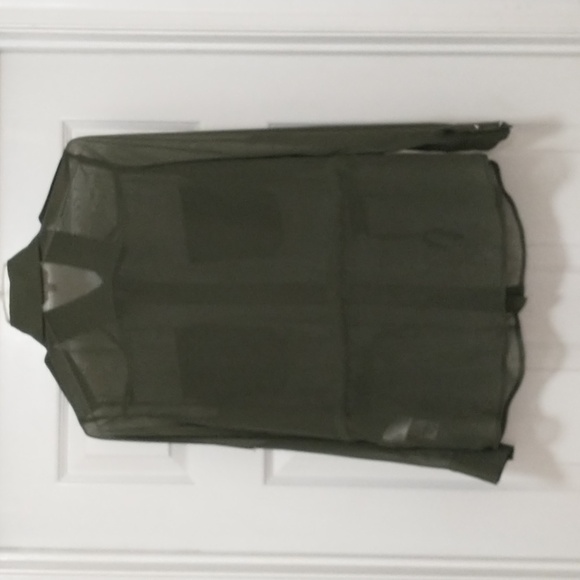Plastic Island Sheer Green Blouse Size Small - Picture 4 of 5